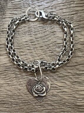 Margaret Sullivan Sterling Silver Rose Charm Bracelet